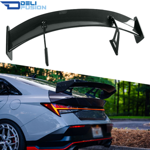 For 2021-2026 Hyundai Elantra N Avante CN7 Carbon Fiber Swan Neck GT <b>Rear</b> <b>Spoiler</b> Wing Lip Trunk Tail Splitter Tuning - Product Image 1