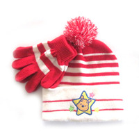 OEM Promotion Custom ized Acryl gestrickt Fußball Fan Fußball Schal Winters chal Stricks chals Winter mütze Handschuhe Set