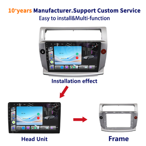 Marco de Radio para Automóvil Android Meihua de <span class=keywords><strong>9</strong></span> Pulgadas, Kit de Accesorios Interiores para CITROEN C-QUATRE C4 2008-2011, Plateado - Product Image 4