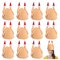 Chapeau de dinde de Thanksgiving amusant, casquette fantaisie en forme de cuisse de poulet, chapeau de dessin animé pour adultes, idéal pour les fêtes de Noël et de carnaval