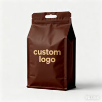 Sac à café personnalisé avec valve et fermeture éclair imprimé à fond plat debout emballage en plastique pochette en mylar mat en feuille d'aluminium
