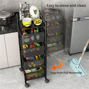 Carrito Organizador Giratorio Multifuncional con Ruedas para Cocina, Almacenamiento de Frutas y Verduras, OEM - Product Image 3