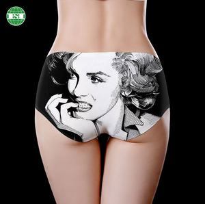 กางเกงชั้นในไร้รอยต่อสำหรับผู้หญิงชุดชั้นในสตรีพิมพ์ลายซับลิเมชันใบหน้าเซ็กซี่ออกแบบได้ตามต้องการ - Product Image 3