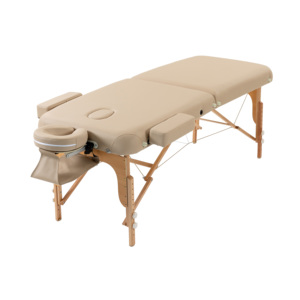 Table de massage pliable en bois de hêtre à 2 sections avec mousse Cloud-Foam 7 cm, 260 kg, pour spa, thérapeute, tatoueur, extension de cils, GPSR, ISO9001, OEM, ODM - Product Image 2