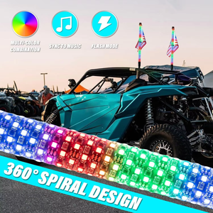 Màu sắc đuổi theo sáng nhất dẫn ánh sáng roi xoắn ốc off road sử dụng UTV ATV LED Buggy roi cờ roi light2ft3ft4ft5ft6ft - Product Image 6