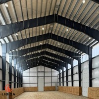 Structure en acier pour entrepôt à ossature portique, destinée à la logistique et à usage industriel