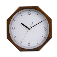 Jam Dinding Ruang Tamu/Kamar Tidur Modern Bentuk Persegi Bingkai Kayu Walnut Ukuran Kecil Gerakan Senyap