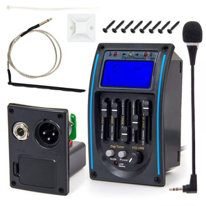 Preamplificador Profesional EQ PM para Guitarra Acústica, Ecualizador de 5 Bandas, <span class=keywords><strong>Afinador</strong></span> LCD, Micrófono Integrado, Sistema Piezoeléctrico, Plástico - Product Image 4