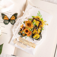50 Buah/Pak Paket Stiker Kupu-kupu Bunga Cinta Seri Kupu-kupu Tanaman Kolase Bahan Dekorasi Akun Tangan 6 Model