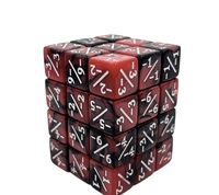 48 pièces de dés magiques en acrylique, hexaédriques D6, jetons de vie, avec pochette, thème numérique, accessoires de jeu, marbre noir