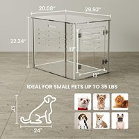 Cage rectangulaire transparente en acrylique de 30 pouces pour chien, lit pour chat, lucite, maison pour chien, montage facile, cage pour chiot et chat