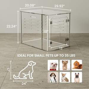 Jaula Rectangular de Acrílico Transparente para Perro, Cama para Gato <span class=keywords><strong>Lucite</strong></span>, Casa para Mascotas, Fácil Montaje, Jaula para Cachorros y Gatos, 30 Pulgadas - Product Image 3