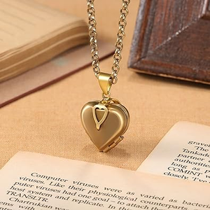 Collier pendentif trèfle à quatre feuilles en or 18 carats, résistant à l'eau et inaltérable, pour femme, avec emplacement pour photos - Product Image 5