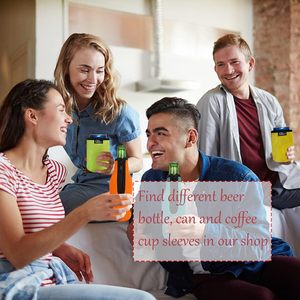 Manchons et housses portables en néoprène avec support antidérapant rafraîchissant pour bouteilles de bière, option logo personnalisé - Product Image 4