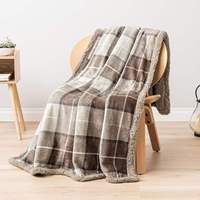 Couverture d'hiver douillette et chaude en flanelle et Sherpa à double couche