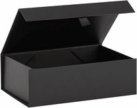 Boîtes cadeaux pliables en carton rigide noir mat magnétique Shenzhen HTD avec doublure en éponge et gaufrage