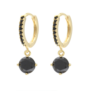 Boucles <span class=keywords><strong>d</strong></span>'oreilles rondes en Zircon pour femmes, petites boucles <span class=keywords><strong>d</strong></span>'oreilles à la mode, fermoirs, bijoux en alliage de cuivre - Product Image 5