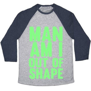 Maglietta da baseball unisex Tri-Blend Man Am I Out of Shape - Product Image 3