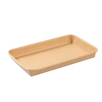 Vente en gros usine – Meilleur prix – Boîte à sushi carrée robuste en papier kraft noir et brun de qualité alimentaire, écologique, avec couvercle PET Samma