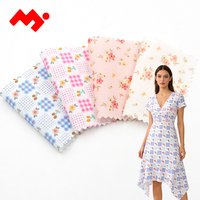 Tissu 100% coton à imprimé cerises et petites fleurs, sans MOQ, tissu en coton à carreaux mignon pour robes et chemisiers pour enfants