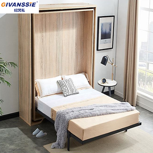 Cama Murphy Moderna Personalizada, Plegable, Ahorradora de Espacio, Oculta en la Pared, de Madera, Resistente al Fuego y al Agua, Panel de <span class=keywords><strong>Muebles</strong></span> para Dormitorio - Product Image 2