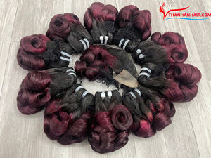 Venta al por mayor de tendencia caliente doble dibujado Ombre Bouncy Curl Virgin Hair Bundle 100% para mujeres de Thanh An hair no shedding - Product Image 2