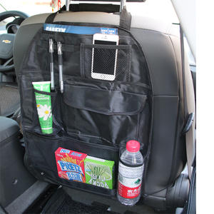 Sac de rangement pour siège de voiture, tissu Oxford noir, 8 à 11 poches, organisateur suspendu pour utilisation en intérieur de véhicule - Product Image 3