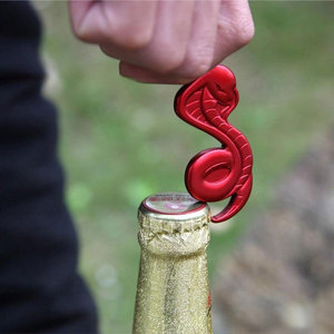 Aluminum Alloy Snake <b>Keychain</b> Bottle Opener Multi-Function Outdoor Backpacking Gear 1PC - Product Image 3