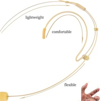 Mikrofon Headset Headworn dengan Harga Kompetitif, Konektor XLR 4 Pin, Warna Beige, Double Earhook, untuk Pertunjukan Panggung