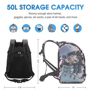 Échantillon gratuit Sac à dos durable pour chaussures de ski Sac d'équipement de snowboard pour équipement de sports d'hiver Sacs de snowboard rembourrés - Product Image 3