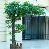 Arbres artificiels en plastique pêche cerisier érable, fausses fleurs, 1,5-2,5 m, placement au sol, maison, bureau, mariage, hôtel, exposition, salon
