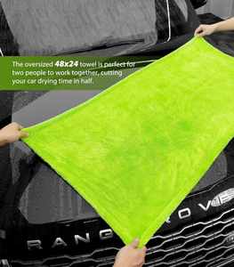 Wholesale <b>Extra</b> <b>Large</b> Twisted Loop Car Wash <b>Towel</b>, Bulk Auto Drying Cloth Custom Logo Super Absorbent Vehicle Cleaning <b>Towel</b> - Product Image 5