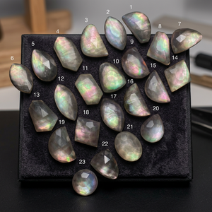 Natural Premium Loose <b>Rainbow</b> Mother of Pearl Rose Cut Stone with Iridescent Color Play Rings Earrings Pendants Luxury Jewelry - Product Image 2