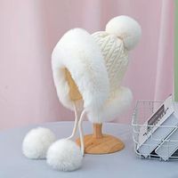 Offre Spéciale femme hiver tricoté chapeaux pour femmes avec fermeture éclair garder le visage plus chaud pompons casquette