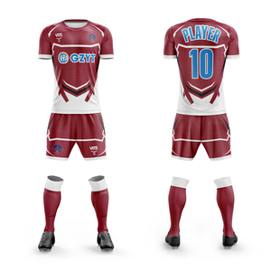 Seragam Sepak Bola Cetak Kustom Berkualitas Tinggi, Jersey Sepak Bola Sublimasi Poliester Cepat Kering Untuk Dewasa dan Remaja, Latihan dan Kompetisi - Product Image 1
