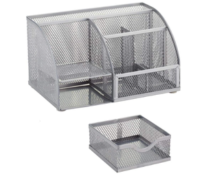 Organizador de Escritorio Plateado, Accesorios de Oficina, Suministros de Almacenamiento para Oficina, Portalápices con Cajón para el Hogar y el Espacio de Trabajo - Product Image 1