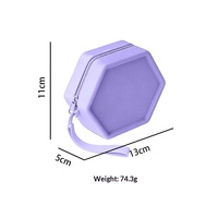 Sac Rangement Silicone Hexagonal DIY Charms Dessin Anime Impermeable Portable Trousse Maquillage Etui Cles Vente Gros