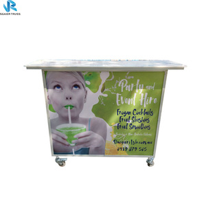Nuovo Design Bancone <span class=keywords><strong>Bar</strong></span> Pieghevole e Mobile in Lega di Alluminio e Pannello PP con Ruote, Disponibile in Bianco/Nero/Rosso/Arancione per Servizio Bevande - Product Image 5
