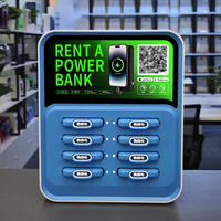 Distributeur automatique de recharge de téléphones portables pour restaurants |   Station de location de batteries externes partagées à 8 emplacements avec écran LCD