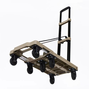 Carretilla de Mano Plegable de Aluminio Compacta y Ligera con Capacidad de Carga de 150 kg, Plataforma Plana de 7 Ruedas para Compras y Equipaje - Product Image 2