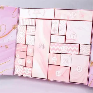 Pink Marble 24 Days Advent Calendar <b>Box</b>, <b>Empty</b> DIY Countdown Gift <b>Box</b> for Christmas - Product Image 2