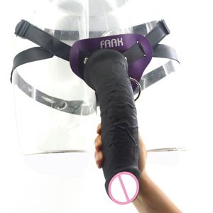 FAAK G118 Dildo realista largo con ventosa, tacto de piel, doble capa de silicona, juguete sexual para mujer, masaje y coqueteo. - Product Image 3