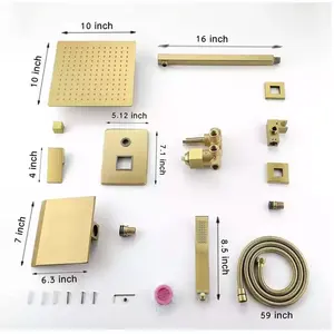 Aida ก๊อกน้ำหัวฝักบัว,หัวฝักบัวแบบซ่อนติดผนัง - Product Image 6