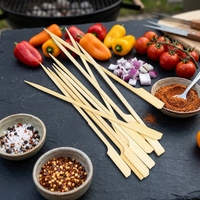 Piques à cocktail jetables en bambou naturel pour fruits, brochettes, barbecue, cuisine, grillades, camping en plein air, collations et plus encore – Plusieurs tailles