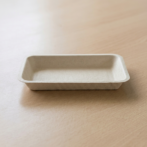 Plato Rectangular Compostable y Ecológico de 7 Pulgadas Hecho de Fibra de Bagazo de Caña de Azúcar Natural Renovable - Product Image 1