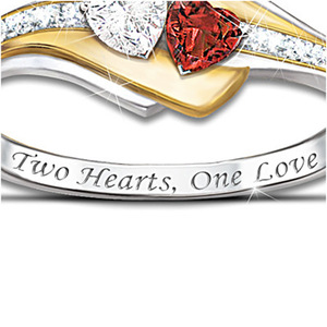 Two Tone Engraved Double Heart <b>Ring</b> European Style Women <b>Ring</b> Romantic Birthday Valentine Gift <b>For</b> <b>Girlfriend</b> Jewelry - Product Image 3