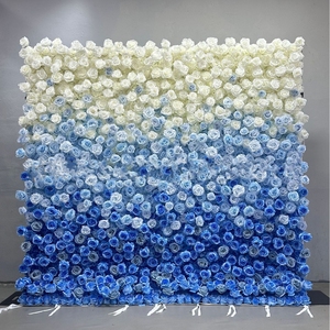 Pared de flores <span class=keywords><strong>artificiales</strong></span> de tela base enrollable para decoración de fondo de boda - Product Image 6