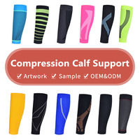 Manchon de compression pour mollet absorbant la transpiration, stabilisateur musculaire sportif, avec logo Spring Bottom sur les chaussettes - Couleurs et tailles personnalisables