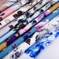 Magnifique tissu extensible dans les quatre sens, style bohème, imprimé numérique de grandes fleurs sur polyester et élasthanne pour vêtements féminins