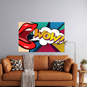 Pop Art Woman Art Deco Panel Canvas Print Vibrant Colorful <b>Wrapped</b> Canvas Wall Decor with Hanging Function - Product Image 3